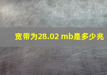 宽带为28.02 mb是多少兆